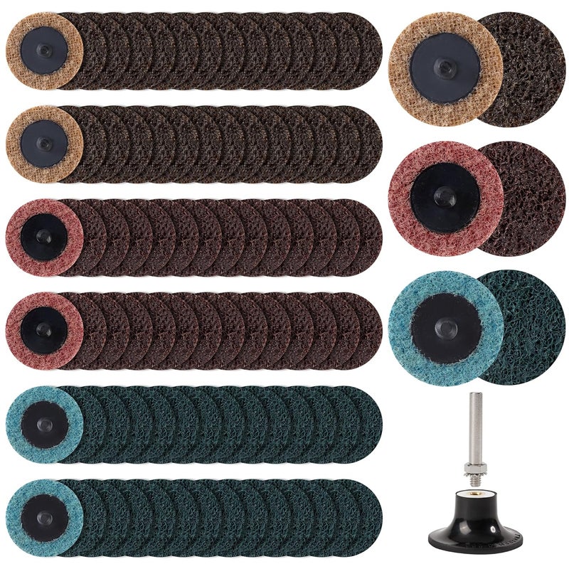 Shawya 46 PCS Sanding Discs 2 Inch Quick Change Sanding Discs Die Grinder Sanding Disc Fine Coarse Medium Surface Conditioning Discs for Burr Finish Rust Paint Removal - Image 1
